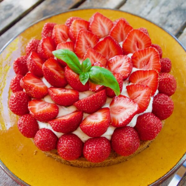 Tarte aux fraises et au basilic